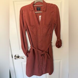 Abercrombie & Fitch Terracotta Long Sleeve Dress